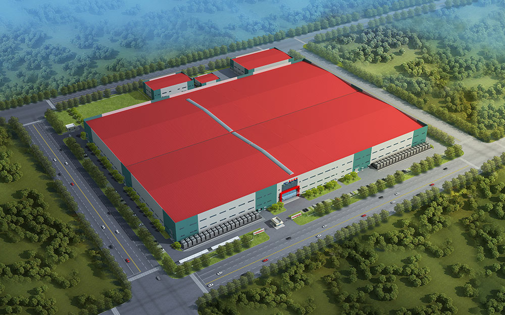 包头美科单晶硅20万平米厂房效果图